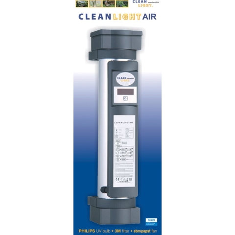 Cleanlight Air purifier 100m3 - luchtreiniger met UVC en IONISATOR. 27dB zeer stil en 24/7 werkzaam - robuust en plug en play
