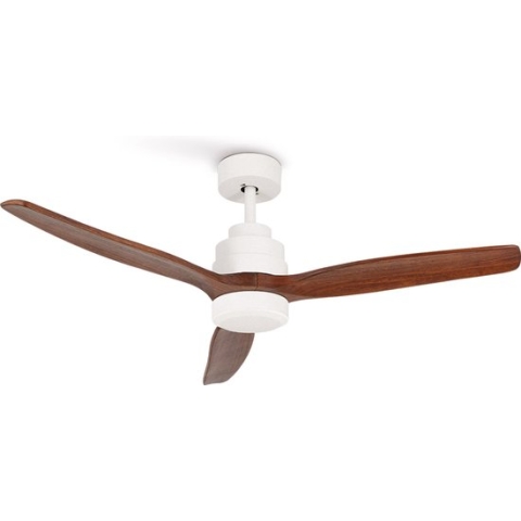 CREATE WINDSTYLANCE DC - Plafondventilator 40W Silent Ø132 cm - Wit & Donker Hout - Met licht