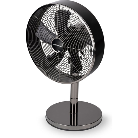 Lifetime Air Tafelventilator - 230V - Bureau Ventilator 30CM - 3 Snelheden - Oscillerende Functie - Kantelbaar - Zwart