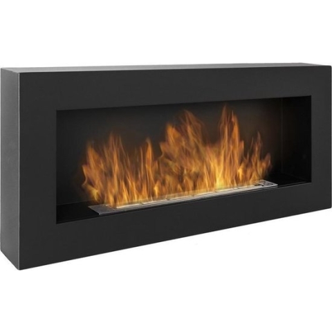 Zwarte Wand Biohaard BOX 90 x 40 CM Bioethanolhaarden.com