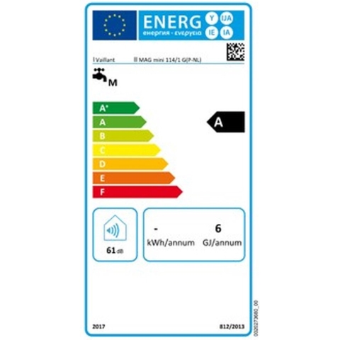 Vaillant MAG mini gasgeiser propaan m. energielabel A 21.7 kW 114/1 G B