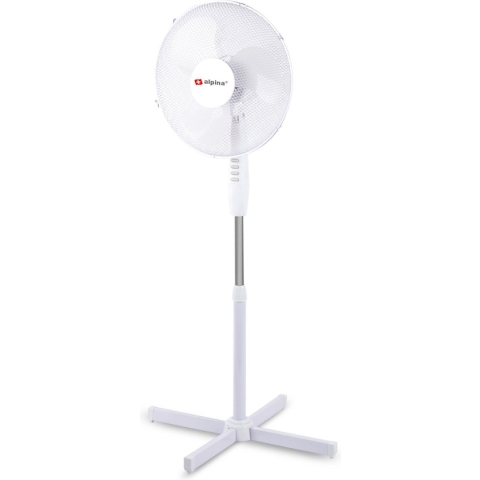 Alpina ventilator - Staand - Ø 40 cm - Kantelbaar - Zwenkfunctie - Wit