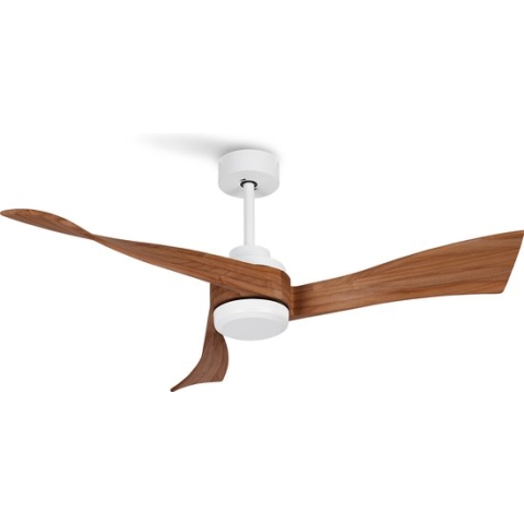CREATE WINDLIGHT CURVE DC - Plafondventilator 40W Silent Ø132 cm - Wit & Donker hout - WIFI