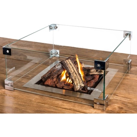 Happy Cocooning Glazen Ombouw Cocoon Table Inbouwbrander - Vierkant 40 X 40 X 17 Cm