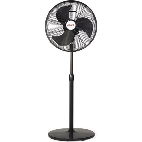 Ralight - Statiefventilator 45cm - Professionele kwaliteit - Zwart - 3 standen - Zwenkbaar - Erg sterk en krachtig