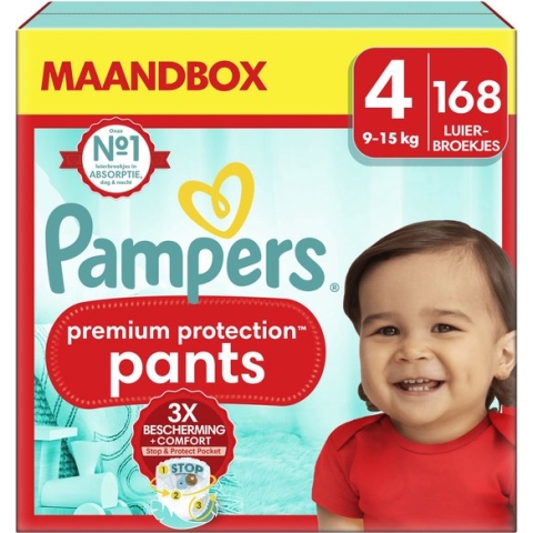 Pampers Premium Protection Pants - Maat 4 (9kg - 15kg) - 168 Luiers