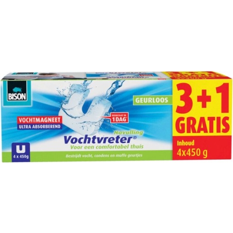 Bison Vochtvreter Vochtmagneet Neutraal 4 x 450gr
