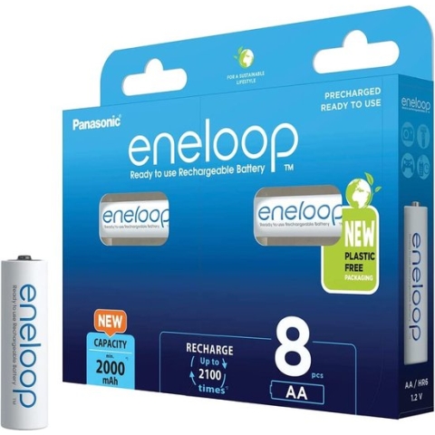 Panasonic eneloop oplaadbare AA batterij - 2000 mAh - NiMH - 8 stuks