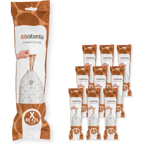 Brabantia PerfectFit Vuilniszakken - 10/12 l - Code X - 10 rollen x 20 stuks