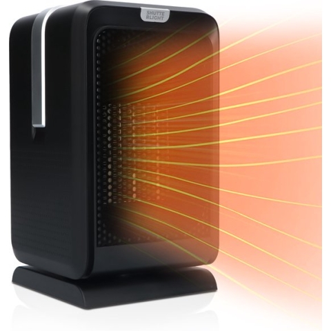 Shutterlight® Elektrische Kachel - 4 standen - 1000W - Ventilator - Verwarming Elektrisch voor Binnen - Ventilatorkachel - Roterend - Zwart