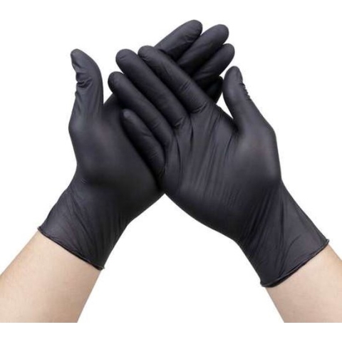 Beautylushh Nitrile Wegwerphandschoenen Zwart Poedervrij 100 stuks Maat S