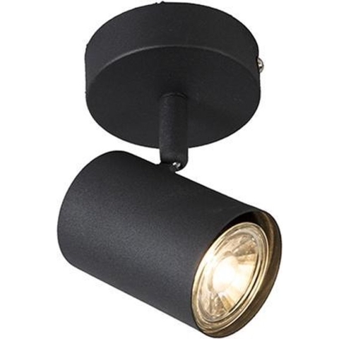 QAZQA jeana - Moderne Plafondspot | Spotje | Opbouwspot - 1 lichts - L 100 mm - Zwart - Woonkamer | Slaapkamer | Keuken