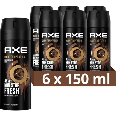 AXE Dark Temptation Deodorant Bodyspray - 6 x 150 ml - Voordeelverpakking
