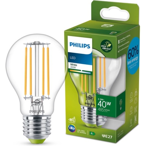 Philips LED lamp Transparant - 40 W - E27 - warmwit licht