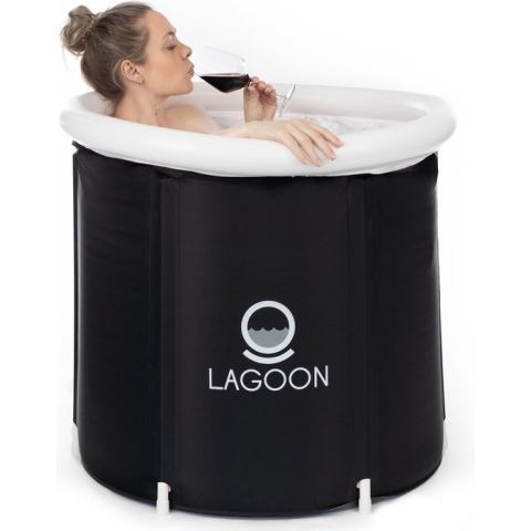Lagoon® Opblaasbaar Zitbad voor Volwassenen Bathbucket - Met Relaxing Giftset - Wim Hof Methode - Opvouwbaar & Inklapbaar Spa Bad - Bath Bucket - IJsbad - Opblaasbad - Dompelbad