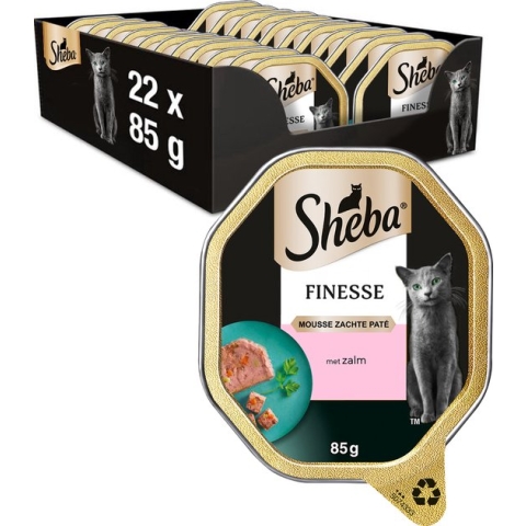 Sheba Finesse - Kattenvoer natvoer - Mouse - Zalm -22 x 85g