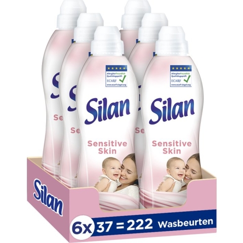 Silan Sensitive Wasverzachter - 6 x 37 wasbeurten - Voordeelverpakking