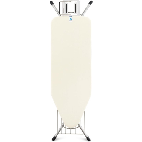 Brabantia Strijkplank C met Strijkijzerhouder - met linnenrek - 124 x 45 cm - Ecru
