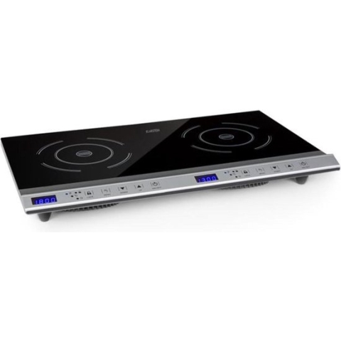 Klarstein Cucinata Inductiekookplaat - 3100W - 10 Standen - Flexibeler Koken - Touch Bedieningspaneel Met LED-Display - Overhittingsbescherming - Kinderslot Activatie - Timer Van 180 Minuten - Onderhoudsvriendelijk Oppervlak - Zilver