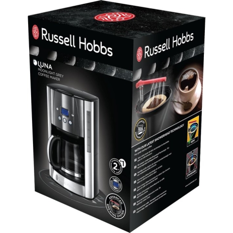 Russell Hobbs 23241-56 Luna Moonlight Grey - Filterkoffiezetapparaat met glazen kan - Grijs