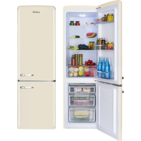 Amica Retro Koel-Vriescombinatie AR8242C - Crèmekleur (Beige) - E label