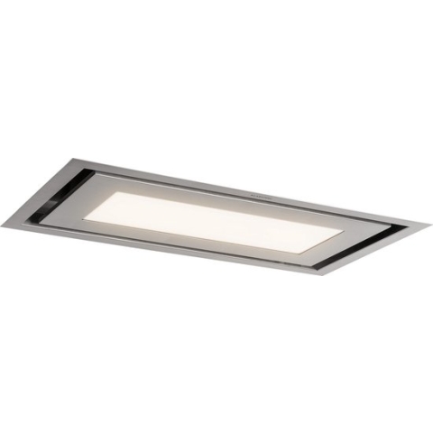 Klarstein Remy Brilliant Edition Eiland Afzuigkap - 90 cm - EEK A - 609 M³/H - 230 W - Afstandsbediening - LED-Verlichting - Touch Bediening Display - Vetfilter - Plafondmontage - Inbouw Afzuigkap - Wit/Zilver