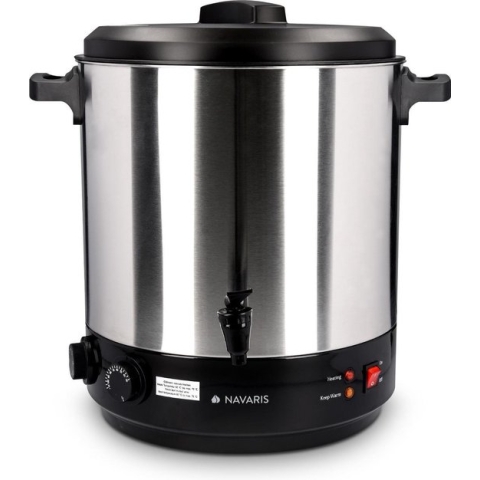 Navaris inmaakketel met glühwein functie - Inclusief thermostaat en timer tot 120 minuten - Temperatuur van 30-100°C - Met thermostaatkraan - 27 liter