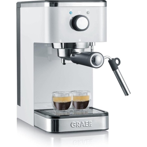 Graef Espresso piston machine ES401 Wit compact 14 cm breed 1400 Watt voor losse koffie en koffiepads