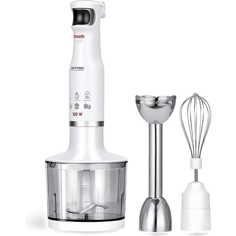 MPM - Staafmixer Set met Reservoir 500ml - Mixer met RVS Mes en Snelheidsregeling - 500W