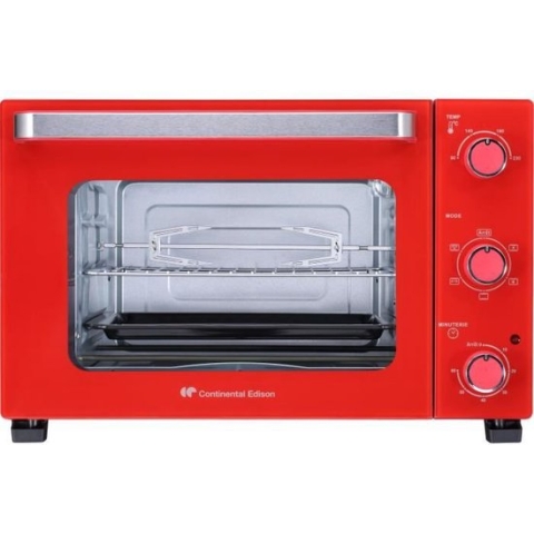 Continental Edison CEMF35R - Electric Minifour 35L Rood - 1500W - Rotissoire, natuurlijke convectie