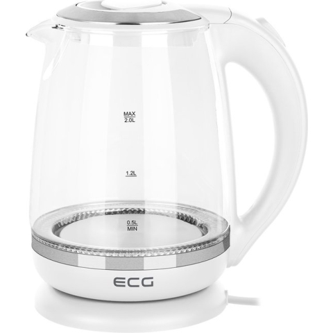 ECG RK 2020 White Glass - Waterkoker - 2,0 l - 2200 W