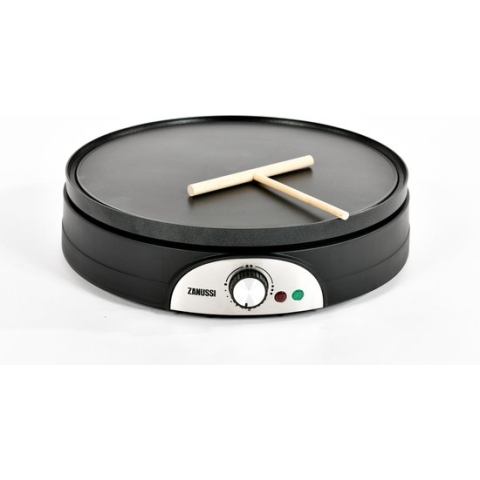 Zanussi - CPM135 Crêpe Maker - Kleine en Grote Pannenkoekenmaker Ø 37CM - Regelbare Thermostaat - 1500W met Deegverdeler