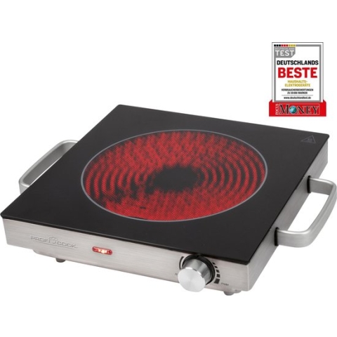 ProfiCook EKP 1210 - Vrijstaande elektrische kookplaat - infrarood - RVS