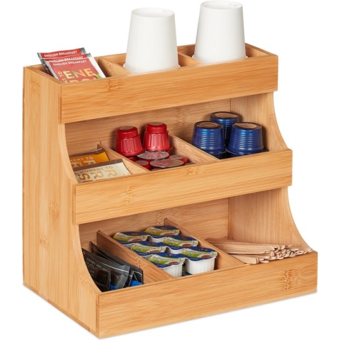 Relaxdays koffie organizer - 9 vakken - thee organizer - thee opberger - koffie accessoire