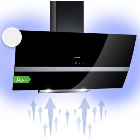Klarstein Clara 90 Afzuigkap - Glas - 509 M³/H - Touch Bediening - Sfeerlicht - Zwart