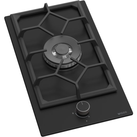 Wiggo WH-G331RD(B) - Inbouw gaskookplaat met Wok - 30cm - Zwart