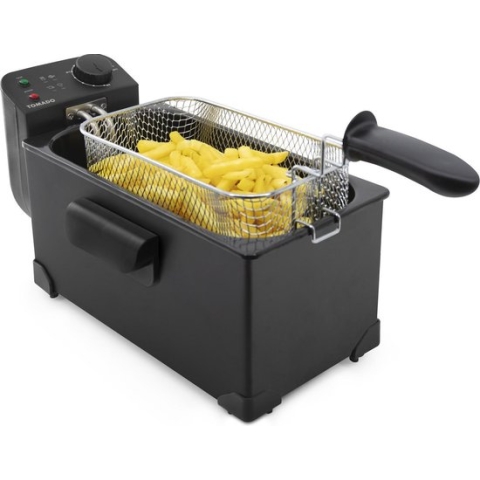 Tomado TDF3001B - Frituurpan - 3 liter inhoud - 2200 Watt - Koude zone – Zwart