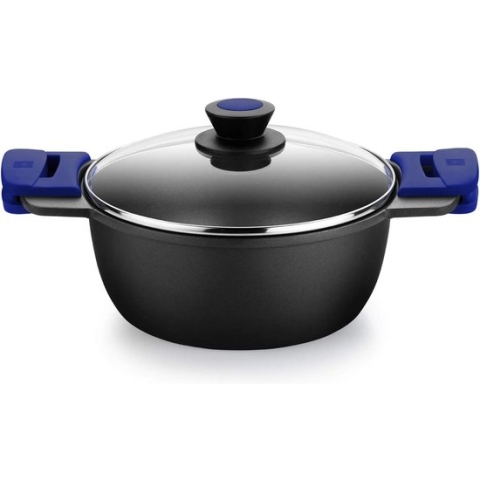 Braadpan, 24 cm, gegoten aluminium, met anti-aanbaklaag, high performance, hoge kras- en slijtvastheid, geschikt voor inductie