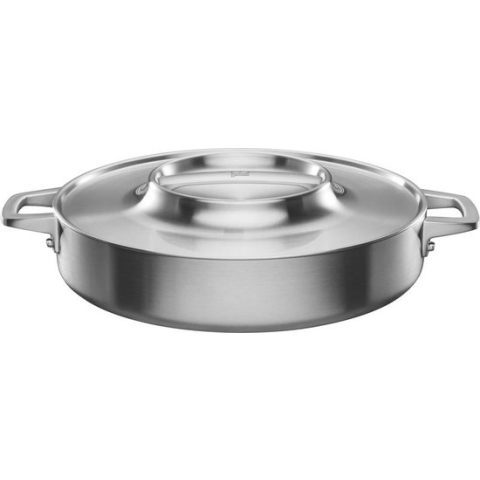 Fiskars Norden Staal Braadpan 28 cm - met Coating - Braadpan met Deksel