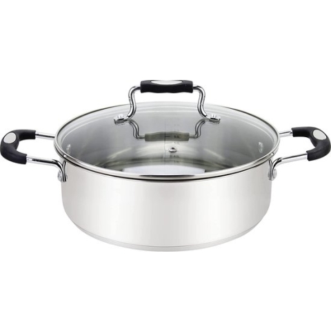 Millvado Urban Collection - Stainless Steel Casserole Pot - 4,7L Hapjespan met Deksel - Ø 26 cm Kookpan