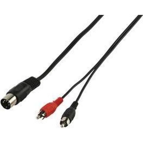 Audio / video kabel 5p DIN steker - 2x tulp steker 1,20 m