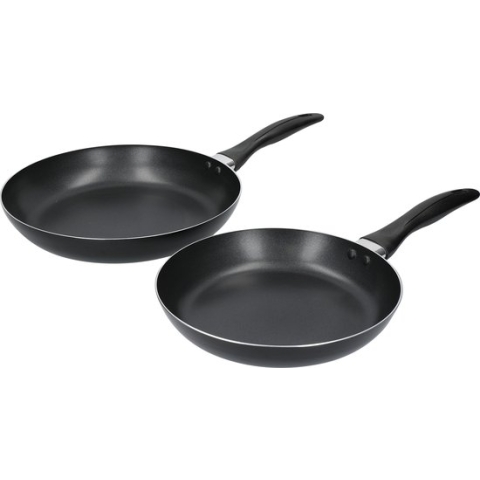 Kitchencraft Koekenpannen 28/24 Cm Aluminium Zwart 2 Stuks