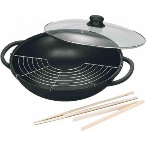 Wokpan ø36cm met deksel