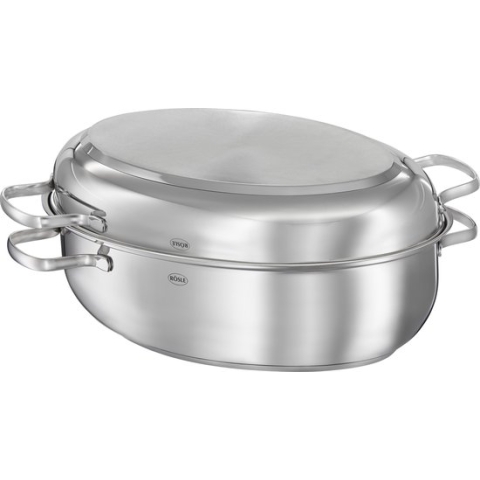 Rösle Keuken Elegance Non Stick Braadpan Ovaal - RVS - 41x28.5x18 cm - Zilver