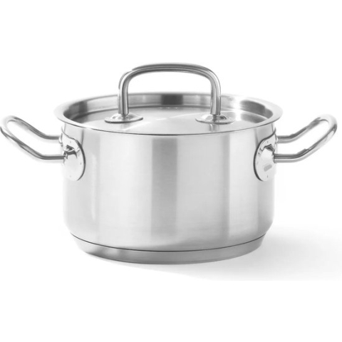 Hendi Kookpan 16cm - Pan met Deksel - Kitchen Line - Middel Hoog - 1,9 Liter - Ø16x(H)9,5cm