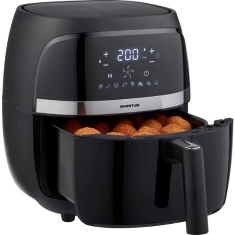 Inventum GF320HLD - Airfryer - Hetelucht friteuse - 3,2 liter - 8 automatische programma's - 80 tot 200°C - 1300 watt - Zwart/RVS