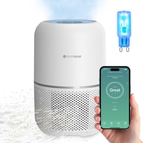 Silvergear Air Purifier / Luchtreiniger - Luchtreinigers met HEPA 13 Filter - Slaapkamer - 4 Standen