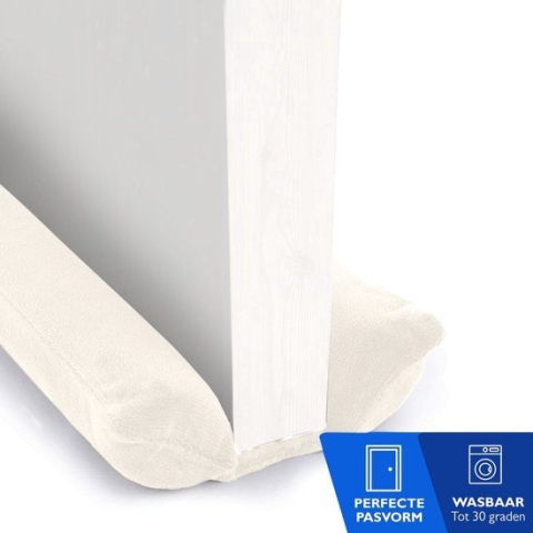 Dieux® - Tochtstrip - Wit - Tochtstrips voor deuren - Tochtstopper - Tochtrol deur - Dubbelzijdig - Aanpasbaar - Tochthond - Tochtkussen - Tochtband - Duurzaam - Isolatie - Housewarming Cadeau