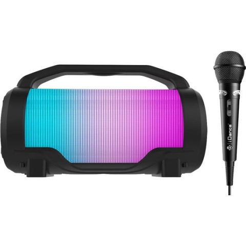 iDance CYCLONE400BK Karaoke Set - Bluetooth Party Speaker met Disco LED-Verlichting - Inclusief Microfoon
