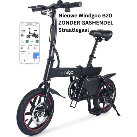 Windgoo B20 V3 Elektrische vouwfiets - E Bike - 250W - 14 Inch - 25 KM/H - Zwart